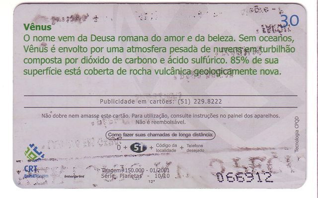 Planet - Planete - Planets - Planetes - Solar System - Systeme Solaire - Sonnensystem - Venus ( Damaged - Band Card ) - Brasilien