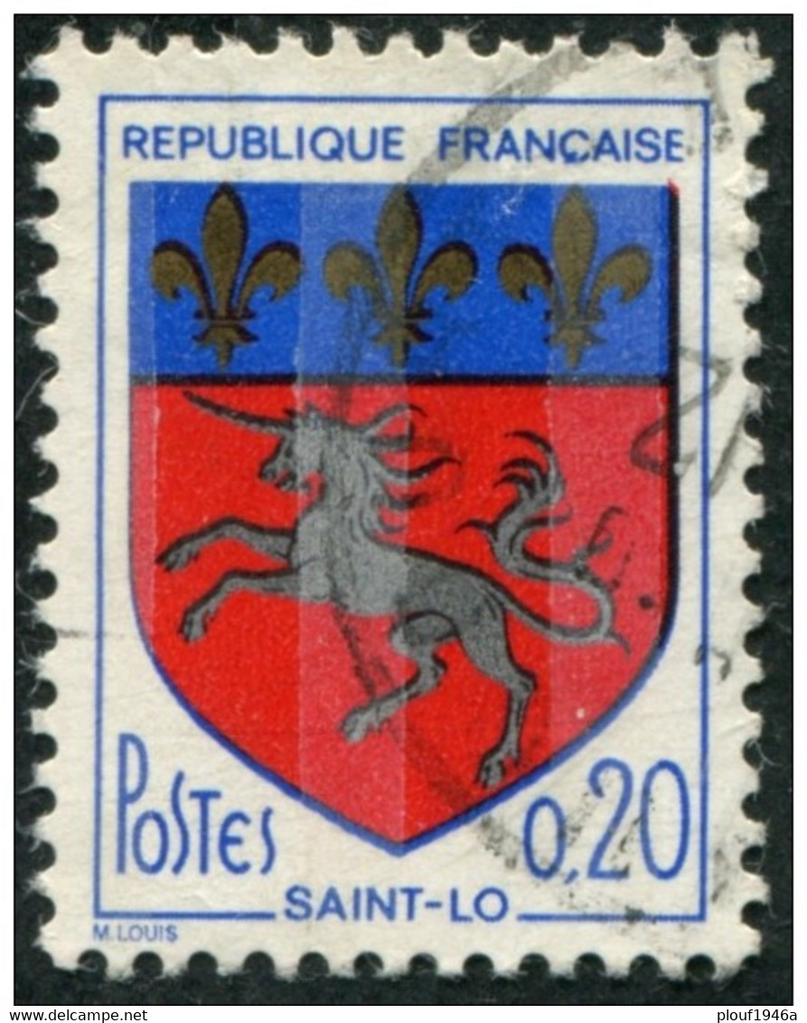 Pays : 189,07 (France : 5e République)  Yvert Et Tellier N° : 1510 C (o)  Trois Bandes De Phosphore - 1941-66 Coat Of Arms And Heraldry