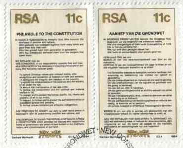 Fdc Armoiries & Drapeaux Afrique Du Sud 1984 Preamble Of The Constitution Armoirie Et Drapeau - Postzegels