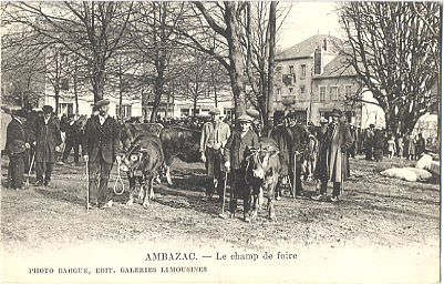 87 - HAUTE  VIENNE - AMBAZAC - SCENE De MARCHE - CHAMP De FOIRE - COMICE AGRICOLE - Ambazac
