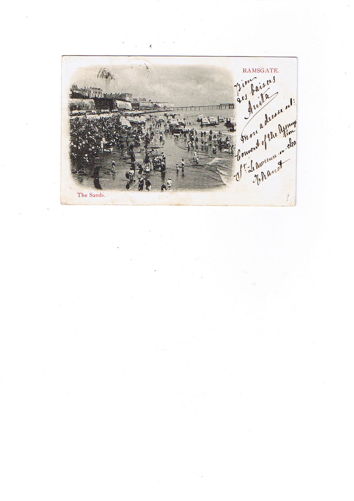 RAMSGATE  The Sands  Carte Circulée  1902 - Ramsgate