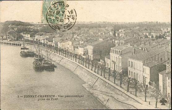 Tonnay - Vue Panoramique Prise Du Pont, Voyagé 1907 - Pont-l'Abbé-d'Arnoult