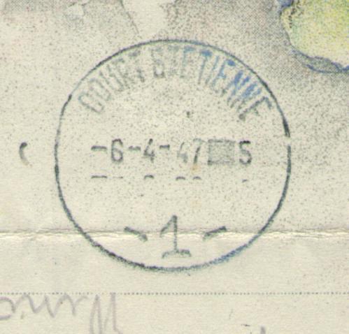 TELEGRAMME  Depose A COURT-ST-ETIENNE Le 5/4/47 -cirkelstempel I.p.v Rechthoek, Als Noodstempel Na De Oorlog!! Rare ! - Volantini Postali