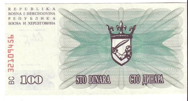 100. DINARA ( Bosnia ) Banknote - Bill - Bank Note - Notes - De Billet De Banque - Bilette De Banco - Biglietto - Bosnia Erzegovina