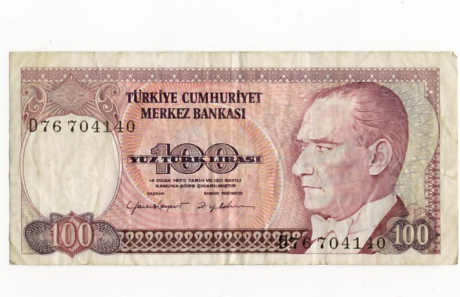 100 YUZ TURKLIRASI - Turquie