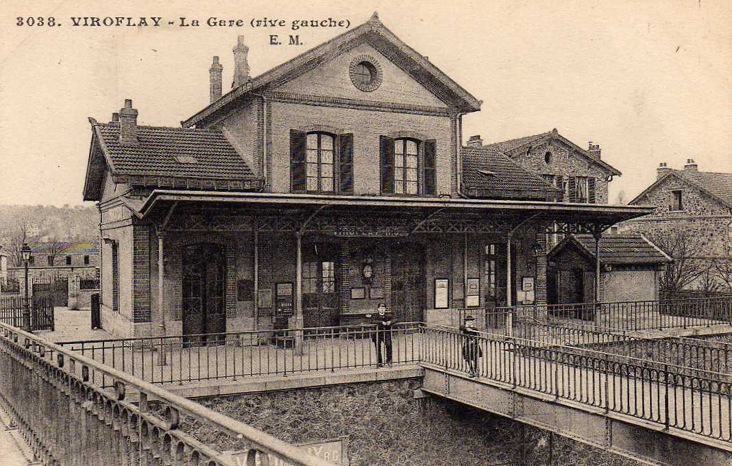 78 VIROFLAY Gare, Rive Gauche, Animée, Ed EM Malcuit 3038, 191? - Viroflay