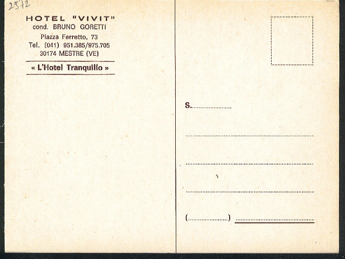 (2972) - REPRO - Hotel Vivit - Mestre - Albergo In Piazza ( 1910 Riproduzione Foto) - Altri & Non Classificati