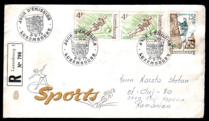Luxembourg 1975 Cover Rgd. With,Climber,mountaineer,rare. - Climbing