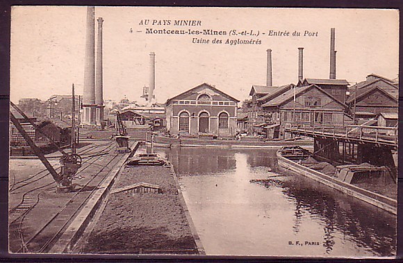 SAONE ET LOIRE - Montceau Les Mines - Entrée Du Port - Usines Des Aglomeres - Montceau Les Mines