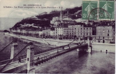 Le Pont Suspendu Et Le Quai Perriere - Grenoble