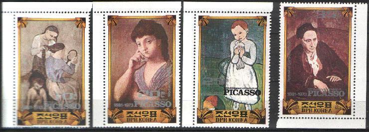 KOREA DPR - COREE DU NORD - 1981 - 100° ANN. DE LA NAISSANCE DE PICASSO YT -- MI 2219/2222 DENT ** - Picasso