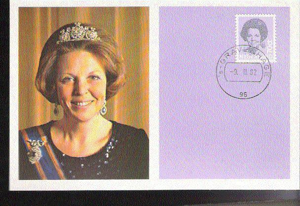 PAYS BAS CARTE MAXIMUM NUM.YVERT 1168 REINE BEATRIX - Maximum Cards