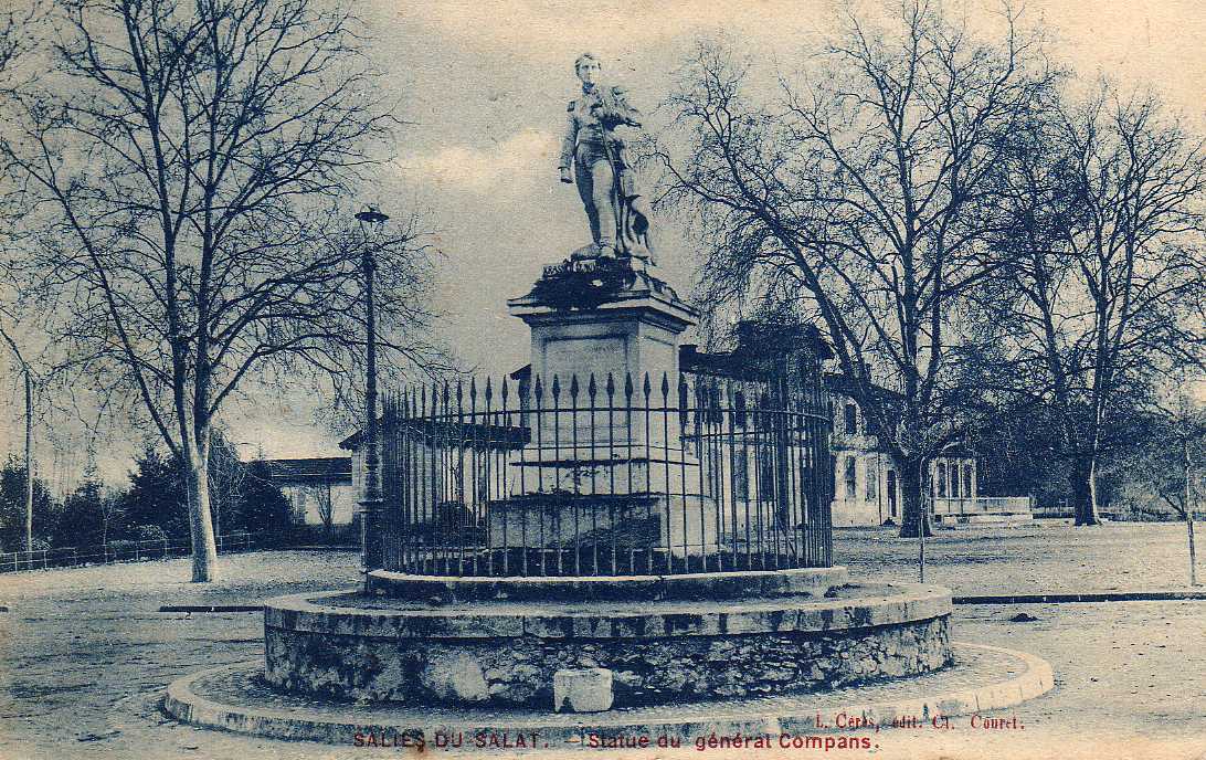 31 SALIES DU SALAT Statue Du Général Compans, Ed Couret, 1906 - Salies-du-Salat