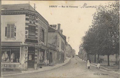 Verzy Rue De Verzenay Magasin Animée  édit Simonin - Verzy