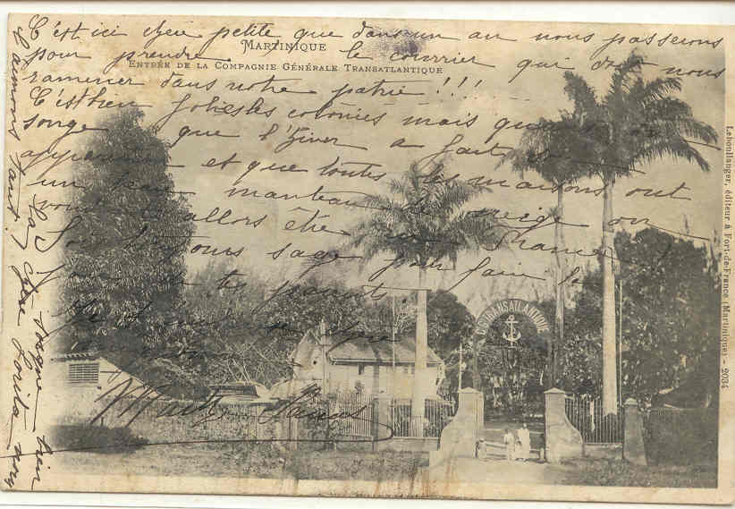 1072 Martinique, Entrée De La Compagnie Géné Transatlantique. Leboullanger 2034 - Fort De France