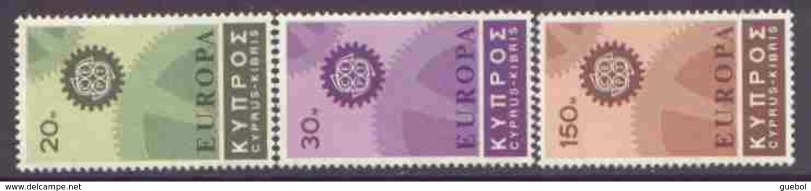 CEPT / Europa 1967 Chypre N° 284 à 286 ** Engrenage - 1967