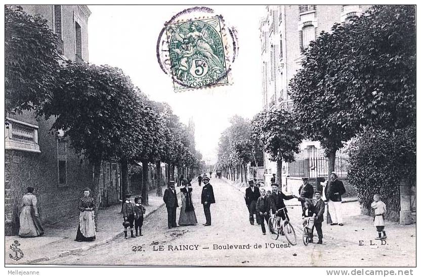 Cpa Le Raincy (93, Seine St Denis) Bd De L´Ouest , Belle Animation . Edit ELD - Le Raincy