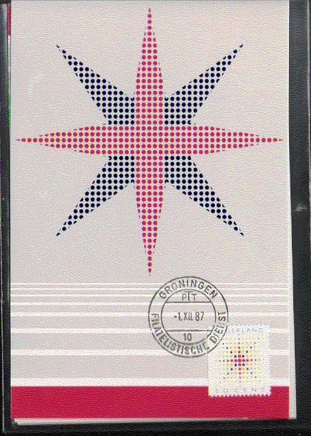 PAYS BAS CARTE MAXIMUM NUM.YVERT 1303 ETOILE STYLISEE - Cartoline Maximum