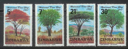 ZIMBABWE 1981 MNH Stamp(s) Trees 255-258 #5075 - Trees