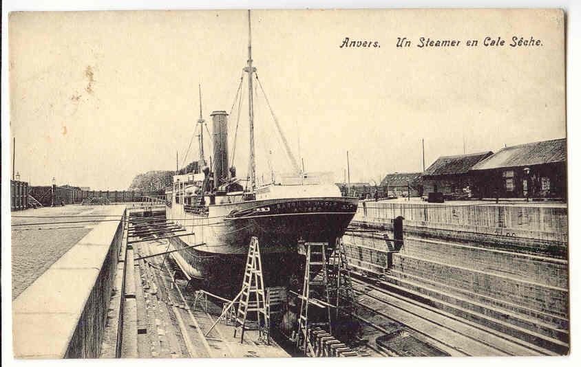 6012 - ANVERS  -  Un Steamer En Cale Sèche       *bateau* - Aartselaar
