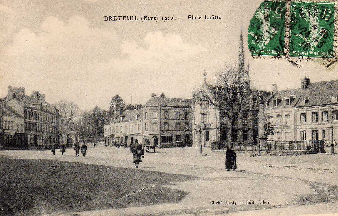 27 BRETEUIL Place Lafitte, Animée, Ed Libor, 1916 - Breteuil
