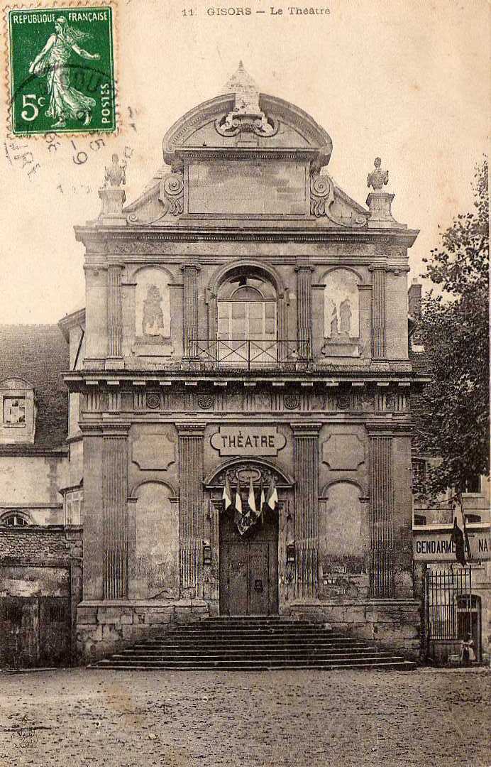 27 GISORS Theatre, Gendarmerie, Ed ? 11, 1908, Dos 1900 - Gisors