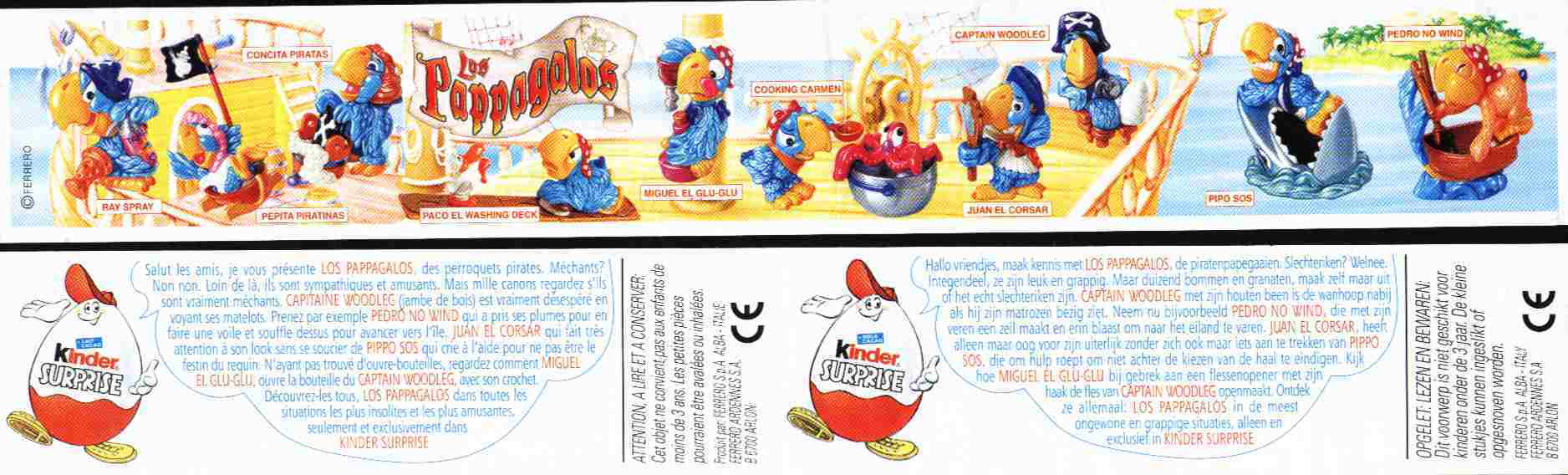 KINDER EU 2001 PAPPAGALOS RAY SPRAY + BPZ FR NL - Figuren