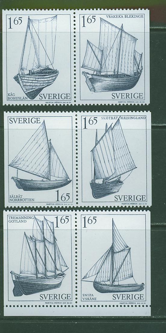 3S0388 Bateaux A Voile De Paysan 1134 à 1139 Suede 1981 Neuf ** - Ungebraucht