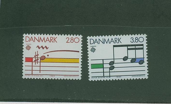 3S0076 Europa Musique Portée Avec Notes 839 à 840 Danemark 1985 Neuf ** - 1985