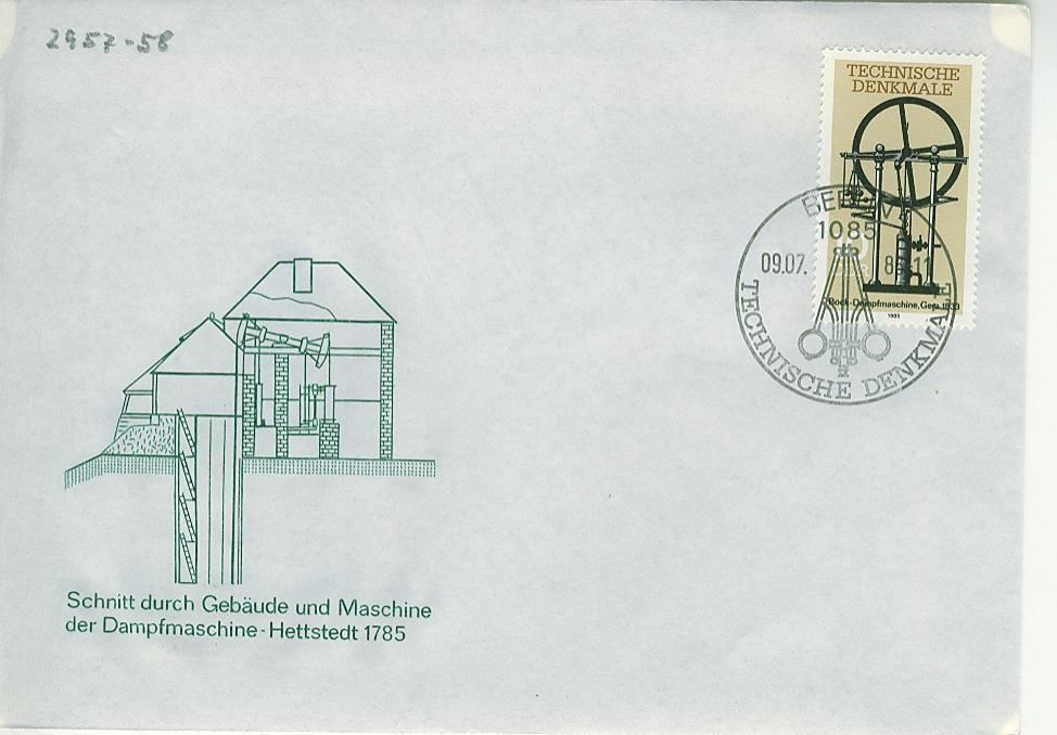 C1499 Machine A Vapeur Regulateur A Boule DDR 1986 FDC Premier Jour - Physique