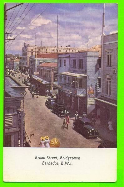 BRIDGETOWN, BARBADOS, B.W.I. - BROAD STREET - ANIMÉE VIELLES VOITURES - - Barbados