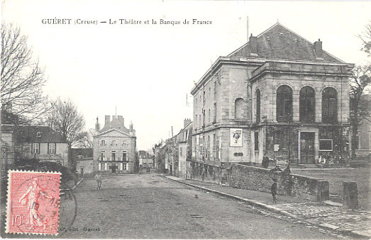 23 - CREUSE - GUERET - Bd CARNOT - THEATRE  Et  BANQUE De FRANCE - DE NUSSAC - Guéret