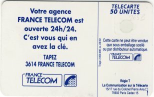 3614 France Telecom - 50 Unités - 09.92 - Andere & Zonder Classificatie