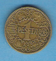 ESPAGNE . 1 PSTAS . 1944 . - 1 Peseta