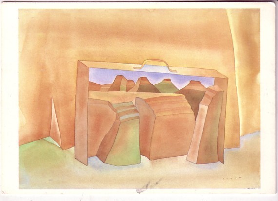 Folon Grand Canyon Aquarelle 1952 - Folon