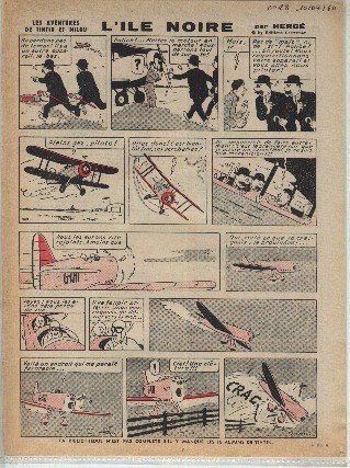Planche TINTIN "L´ILE NOIRE" N° 028/1960 Tri-chrome 1960 - Tintin