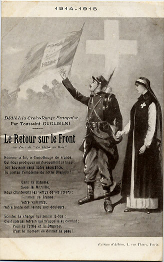 GUERRE 14-18 - MILITAIRE - CARTE DEDIE à La CROIX ROUGE - CARTE PATRIOTIQUE - Rotes Kreuz