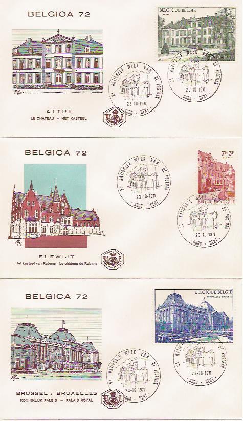 België FDC 1605/1607 Gent     Belgica 72 - 1971-1980