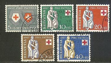 SWITZERLAND 1957 Used Stamp(s) Pro Patria 641-645 #3718 - Usati