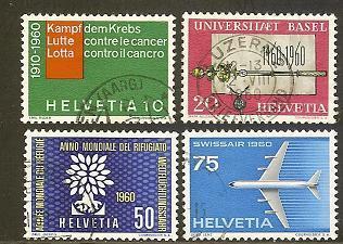 SWITZERLAND 1960 Used Stamp(s) Mixed Issue 692-695 #3728 - Used Stamps