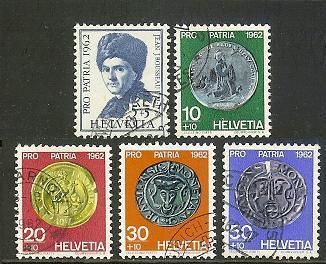 SWITZERLAND 1962 Used Stamp(s) Pro Patria 751-755 #3739 - Usados