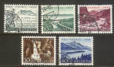 SWITZERLAND 1954 Used Stamp(s) Pro Patria 597-601 #3713 - Oblitérés