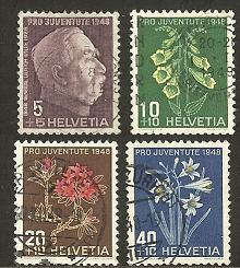 SWITZERLAND 1948 Used Stamp(s) Pro Juventute 514-517 #3698 - Oblitérés