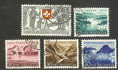 SWITZERLAND 1952 Used Stamp(s) Pro Patria 570-574 #3707 - Usati