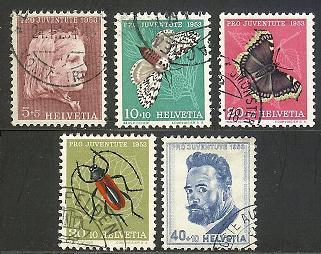 SWITZERLAND 1953 Used Stamp(s) Pro Juventute 588-592 #3711 - Usati