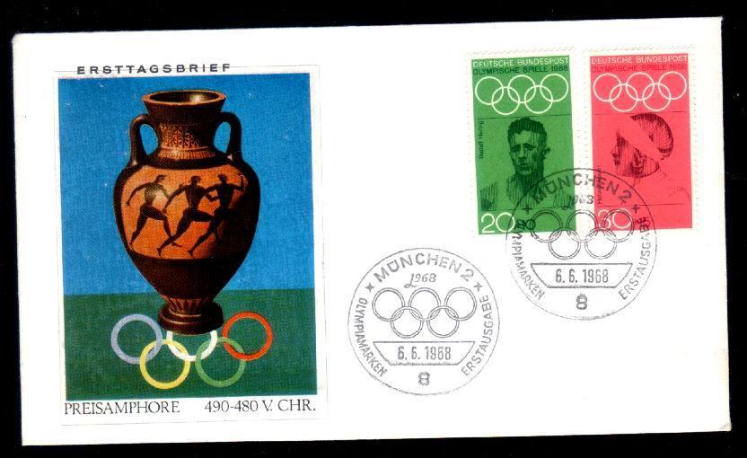 Germany/Bundespost FDC 1968 Olympic Games,rare. - Summer 1968: Mexico City
