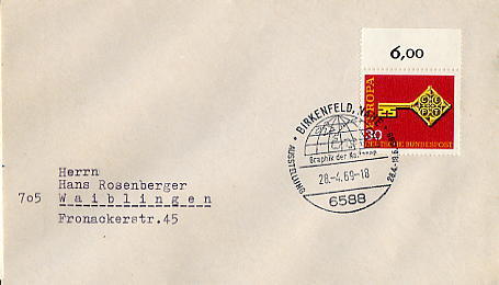 Europa CEPT Cachet Carte Europe Sur Courrier Map Mail - 1969