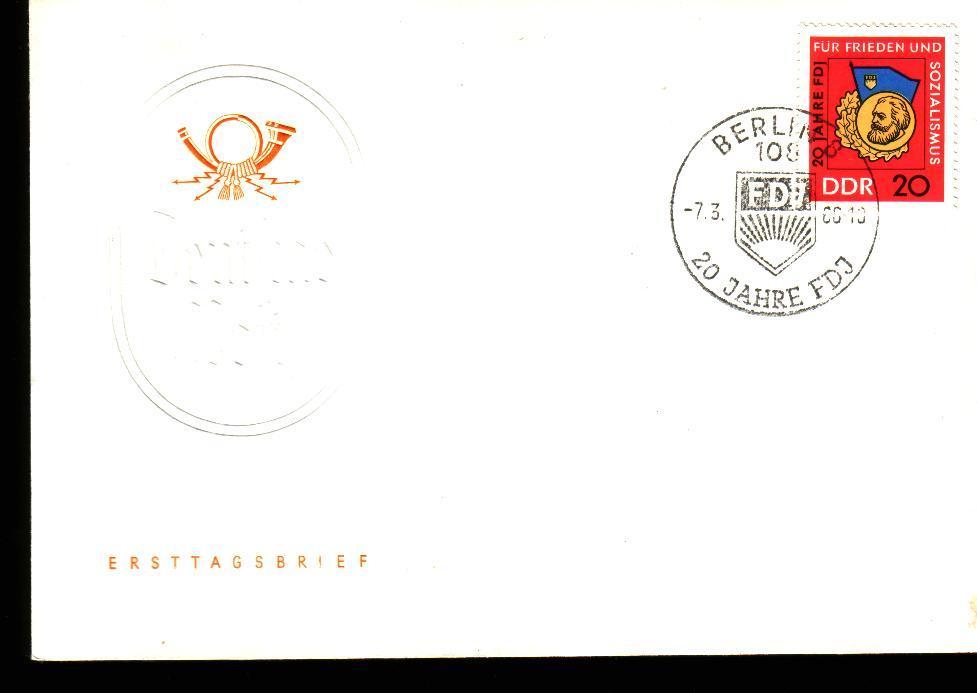 Fdc Célébrités >  Divers Allemagne 1966 Karl Marx Jeunesse Socialiste - Karl Marx