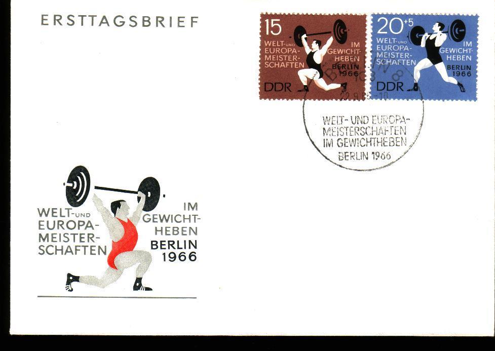 Fdc Sports > Haltérophilie Allemagne 1966 Championnat Europe Et Monde Arraché Enlevé - Weightlifting