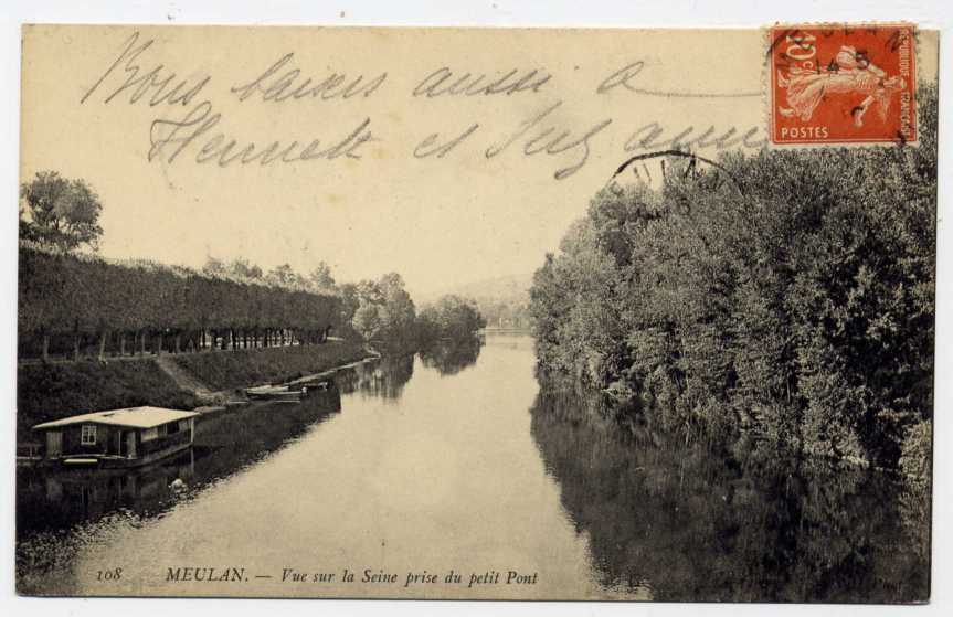 Réf 70  - MEULAN - Vue Sur La Seine Prise Du Petit Pont (1910) - Meulan